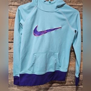 Blue and Purple Nike Hoodie Size Small‎